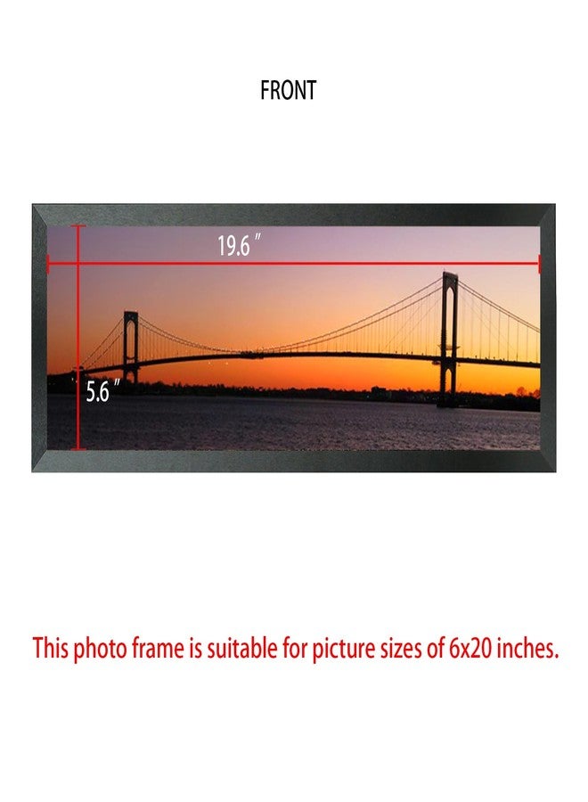 Mxtallup 6x20 Picture Frame Solid Wood 20X6 Poster Frame for Wall Photo Frames Family Black (T22B620) - Image 2